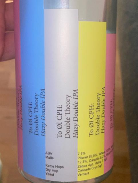 Double Theory 7.5%, To Øl, Denmark