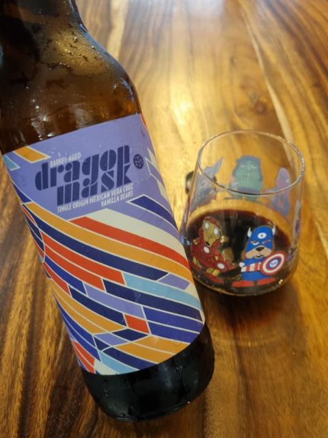 dragon mask aged in bovine outline barrels w/ single origin mexican vera cruz vanilla beans 14.0%, Modern Times Beer, United States
