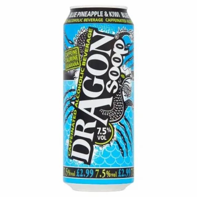 Dragon Soop Blue Pineapple & Kiwi 7.5%, Corinthian brands, England