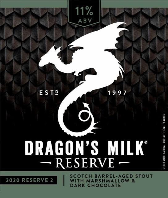 Dragon's Milk Reserve: Scotch Barrel-Aged Stout With Marshmallow & Dark Chocolate (2/2020) 11.0%, New Holland Brewing Company, United States