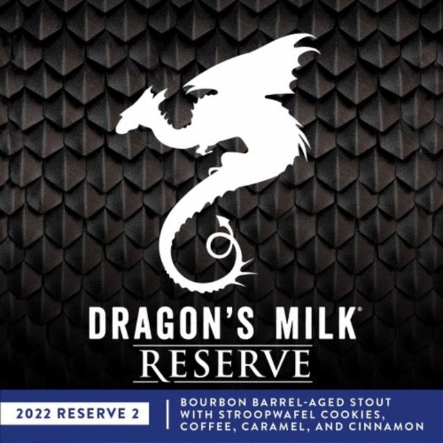 Dragon's Milk Reserve: Bourbon Barrel-Aged Stout with Stroopwafel Cookies, Coffee, Caramel, and Cinnamon (2/2022) 11.0%, New Holland Brewing Company, United States