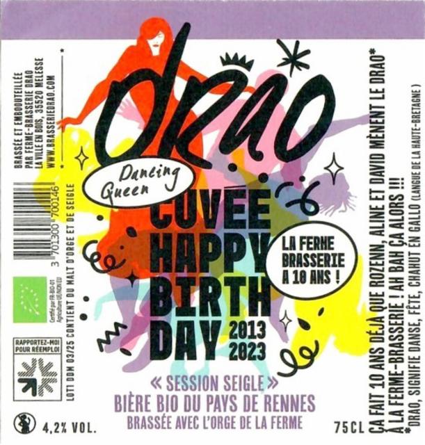Drao Cuvée Happy Birthday 2013 2023 4.2%, Ferme Brasserie Drao, France