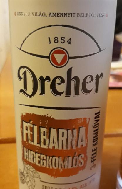 Dreher Félbarna Hidegkomlós 4.6%, Dreher Sörgyárak Zrt (Asahi), Hungary