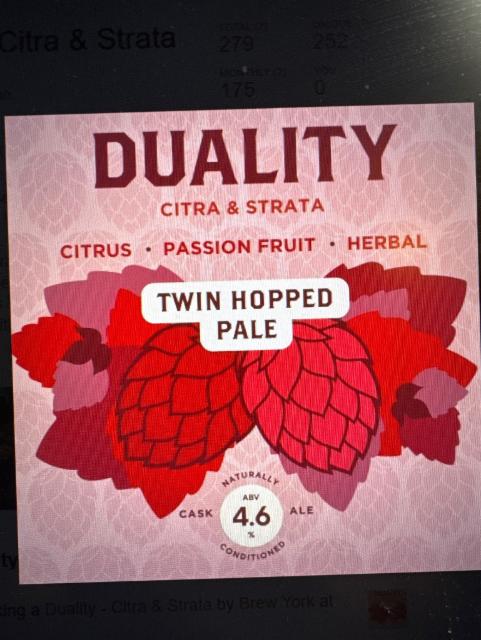 Duality - Citra & Strata 4.6%, Brew York, England
