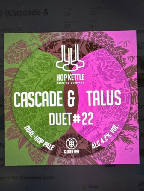 Duet #22 - Cascade & Talus 4.2%, Hop Kettle Brewery, England