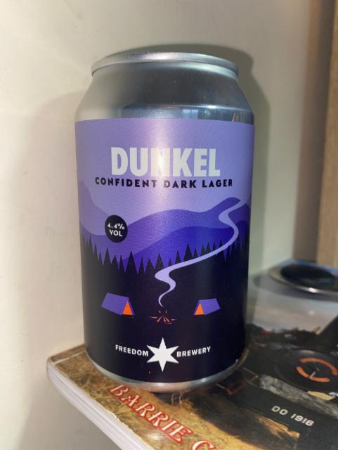 Dunkel Confident Dark Lager 4.4%, Freedom Brewery, England
