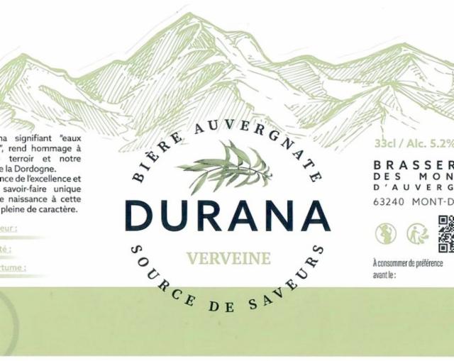 Durana Verveine 5.2%, Brasserie Les Monts D'Auvergne, France