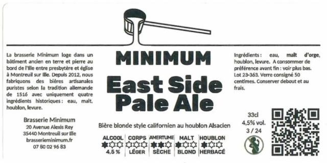 East Side Pale Ale, Brasserie Minimum