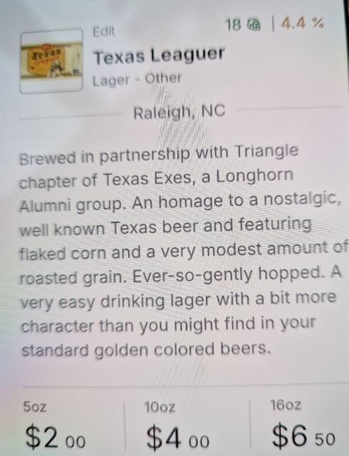 edit texas leaguer, Edit Beer Company