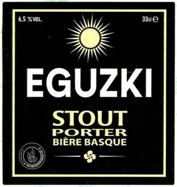 Eguzki Stout Porter 6.5%, La Brasserie Du Pays Basque, France