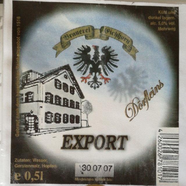 Eichhorn Export 5.0%, Brauerei Eichhorn Dörfleins, Germany