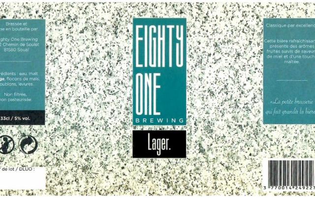 Eighty One Lager, Eighty One Brewing