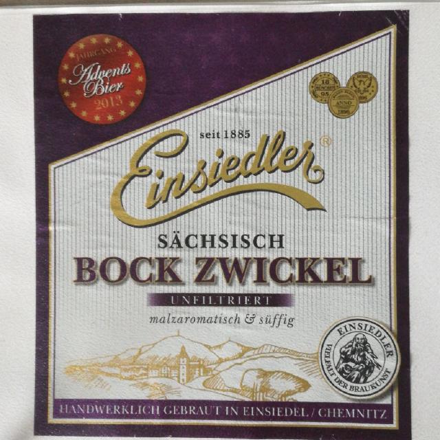 Einsiedler Sächsisch Bock Zwickel Unfiltriert 6.2%, Einsiedler Brauhaus, Germany
