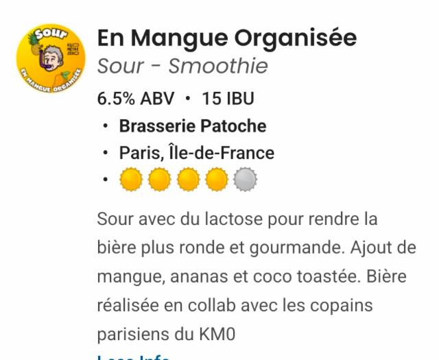 en mangue organisée, Brasserie Patoche