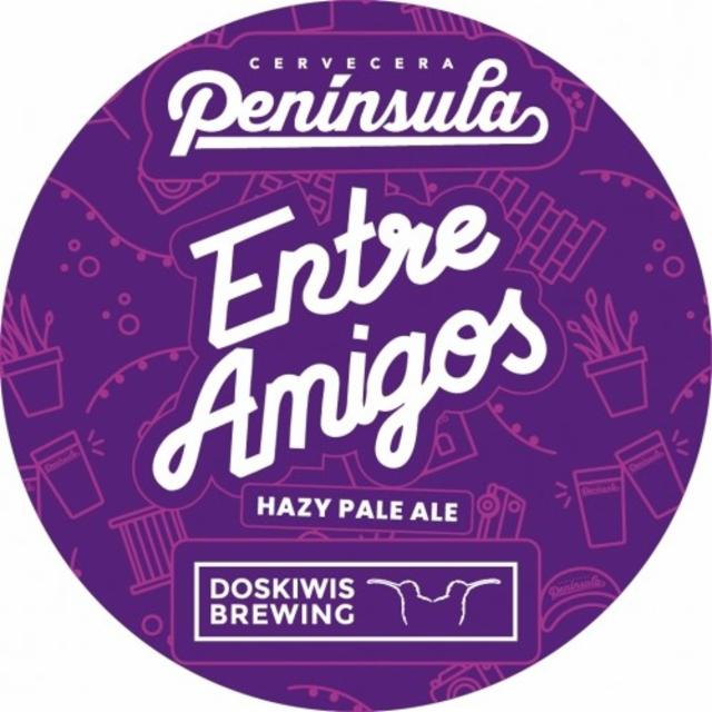 Entre Amigos Con Doskiwis Brewing 4.8%, Cervecera Península, Spain
