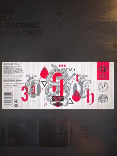 Envy // Jon Simmons // Utopian Brewing // Modern Pilsner 4.7%, Northern Monk Brew Co., England