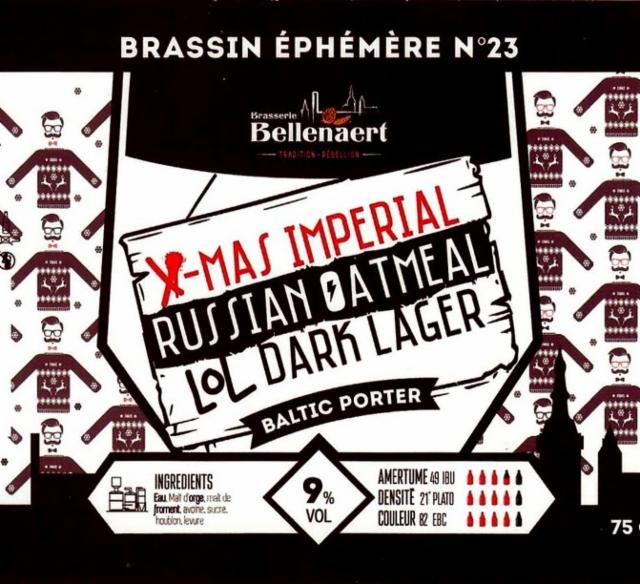 Éphémère N°23 X-Mas Imperial Russian Oatmeal Lol Dark Lager 9.0%, Brasserie Bellenaert, France