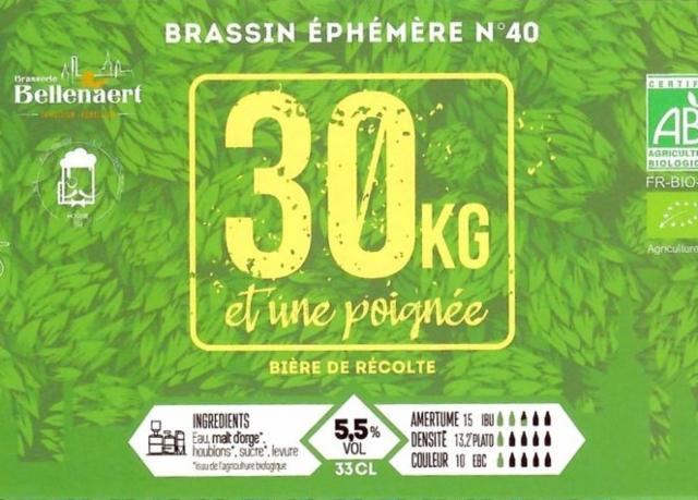 Éphémère N°40 30 Kg Et Une Poignée 5.5%, Brasserie Bellenaert, France