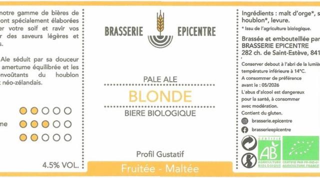 Épicentre Blonde 4.5%, Brasserie Épicentre, France