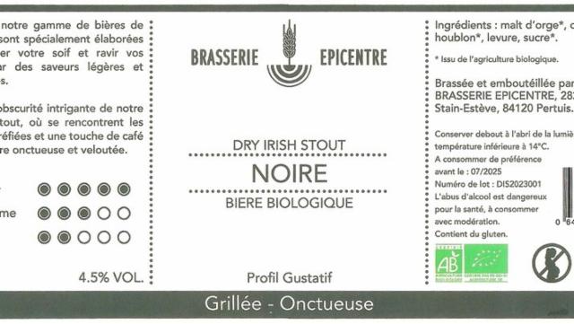 Épicentre Noire 4.5%, Brasserie Épicentre, France