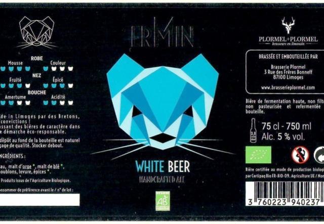 ErMin White Beer 5.0%, Brasserie Plormel (Ermin, La Barbotine), France
