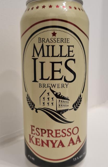 Espresso Kenya AA 7.5%, Brasserie Mille Iles, Canada