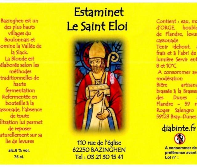 Estaminet Le Saint Eloi 5.0%, Brasserie Des Dunes De Flandre (Diabinte), France
