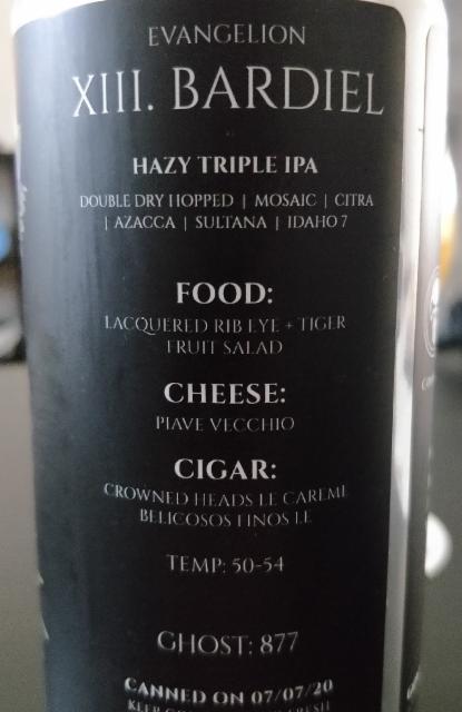 Evangelion XIII: Bardiel Edition (Ghost 877) 10.0%, Adroit Theory Brewing Company, United States