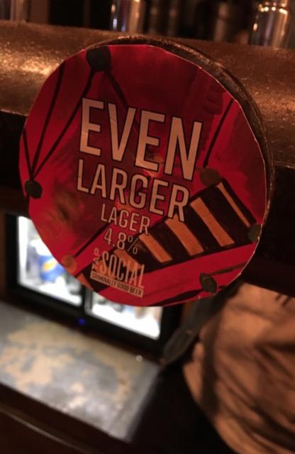 Even Larger Lager 4.8%, Tap Social Movement, England