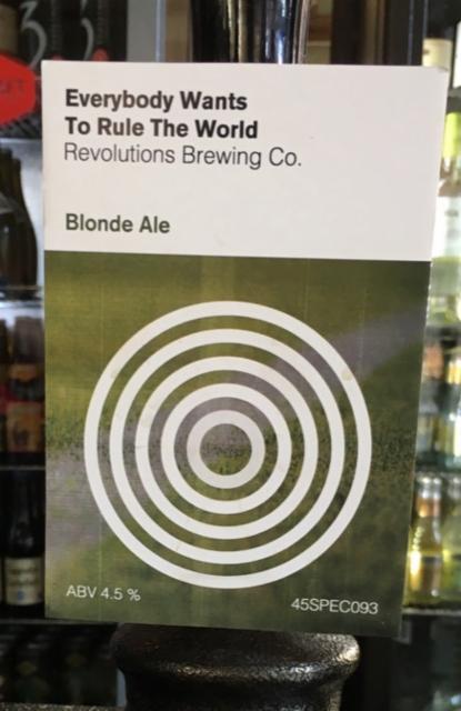 Everybody Wants To Rule The World 4.5%, Revolutions Brewing, England