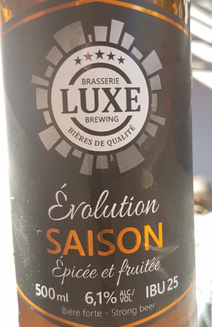 Évolution Saison 6.1%, Brasserie Luxe Brewing, Canada