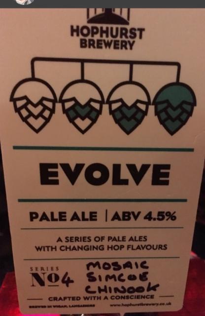 Evolve No.4 Mosaic Simcoe Chinook 4.5%, Hophurst Brewery, England