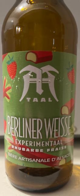 Experimentaal Berliner Weisse Rhubarbe Fraise 3.5%, Brasserie Taal, France