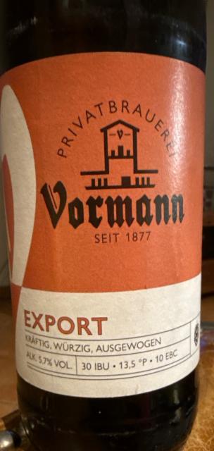 Export, Vormann Privat-Brauerei