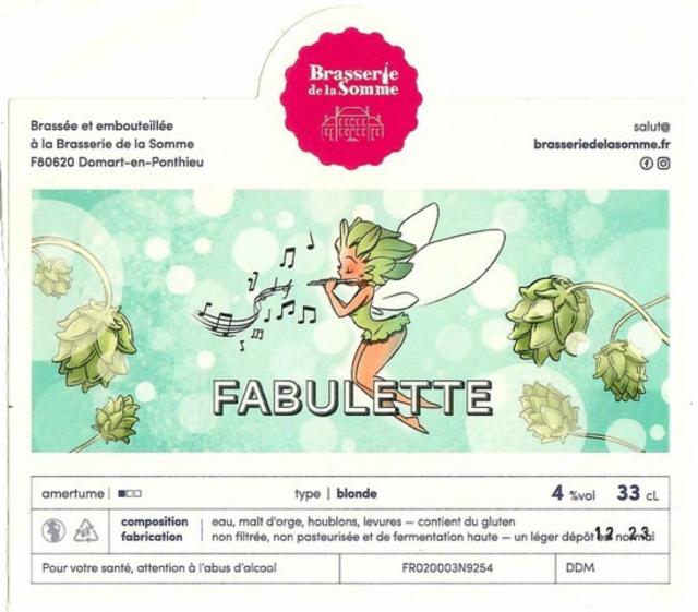 Fabulette 4.0%, Brasserie De La Somme, France