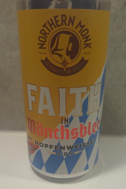 faith in mönchsbier // 10 years of faith // Hopfenweisse 5.0%, Northern Monk Brew Co., England