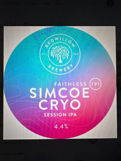 Faithless 191 - Simcoe Cryo 4.4%, RedWillow Brewery, England