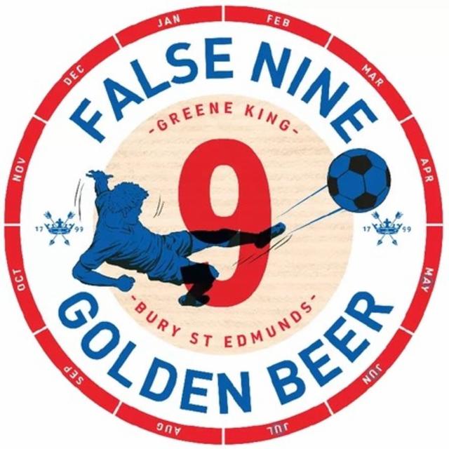 False Nine Golden Beer 4.0%, Greene King, England