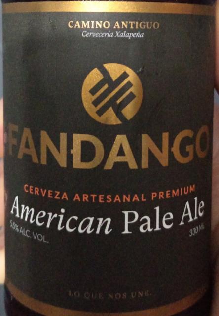 Fandango American Pale Ale 5.5%, Cervecería Camino Antiguo, Mexico