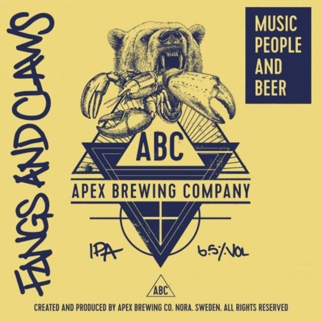 Fangs And Claws IPA 6.5%, Apex Brewing Company, Sweden