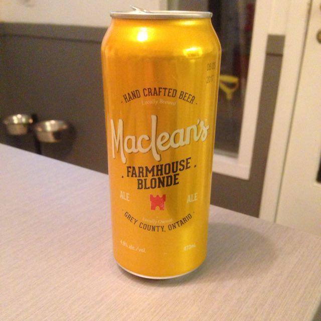 Farmhouse Blonde 4.8%, MacLean's Ales, Canada