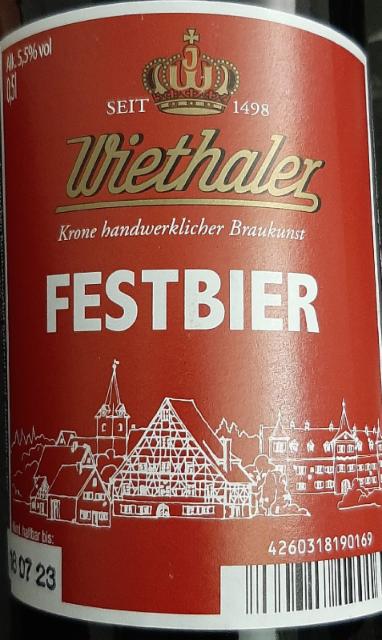 Faschings Festbier 5.5%, Brauerei Wiethaler, Germany