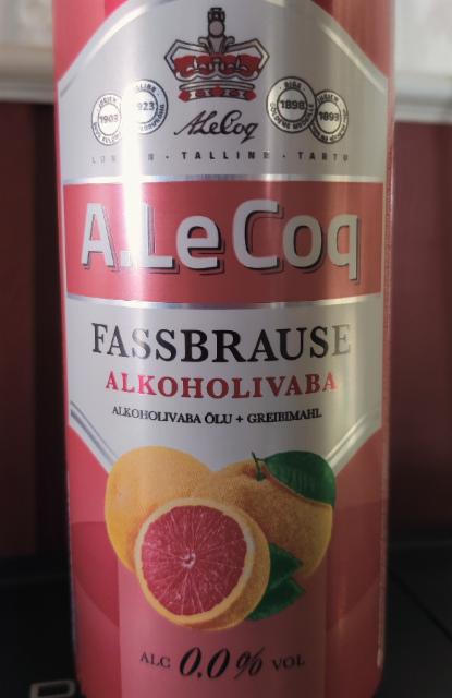 Fassbrause Pink Grapefruit / Greibimahl Alkoholivaba 0.0%, A. Le Coq (Olvi), Estonia