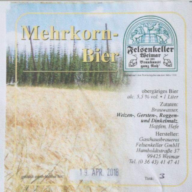 Mehrkorn-Bier, Gasthausbrauerei Felsenkeller Weimar