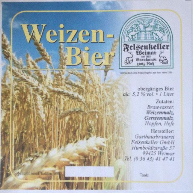 Weizen-Bier 5.2%, Gasthausbrauerei Felsenkeller Weimar, Germany