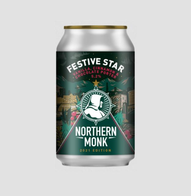 Festive Star 2021 // Vanilla, Cinnamon & Chocolate Porter 5.2%, Northern Monk Brew Co., England
