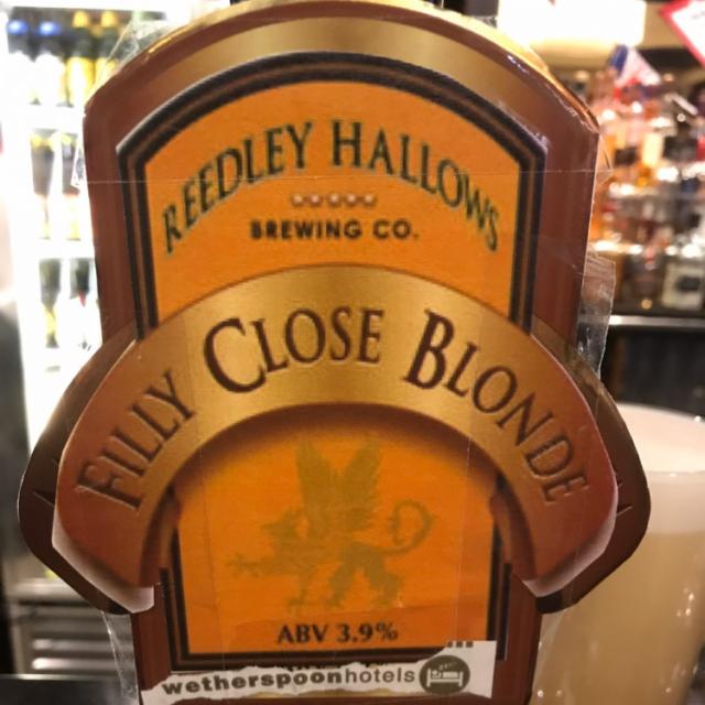 Filly Close Blonde 3.9%, Reedley Hallows Brewing Company, England