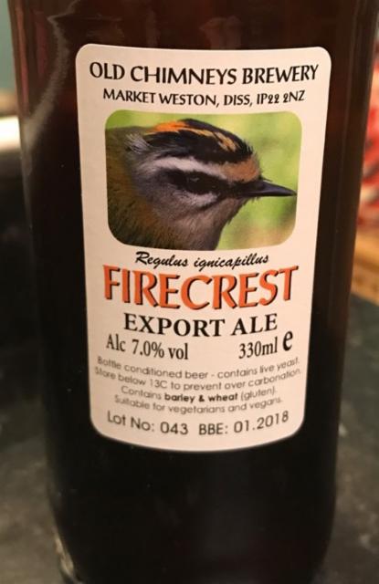 Firecrest 7.0%, Old Chimneys Brewery, England