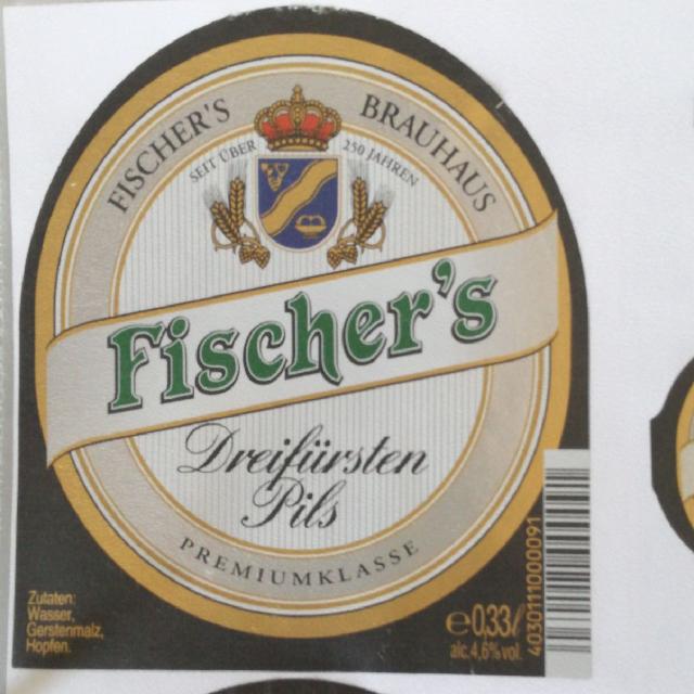Fischer's Dreifürsten Pils 4.6%, Fischer's Brauhaus Mössingen, Germany