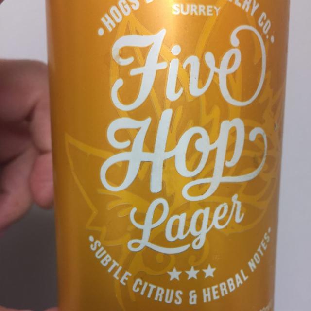 5 Hop Lager 4.5%, Hogs Back Brewery, England